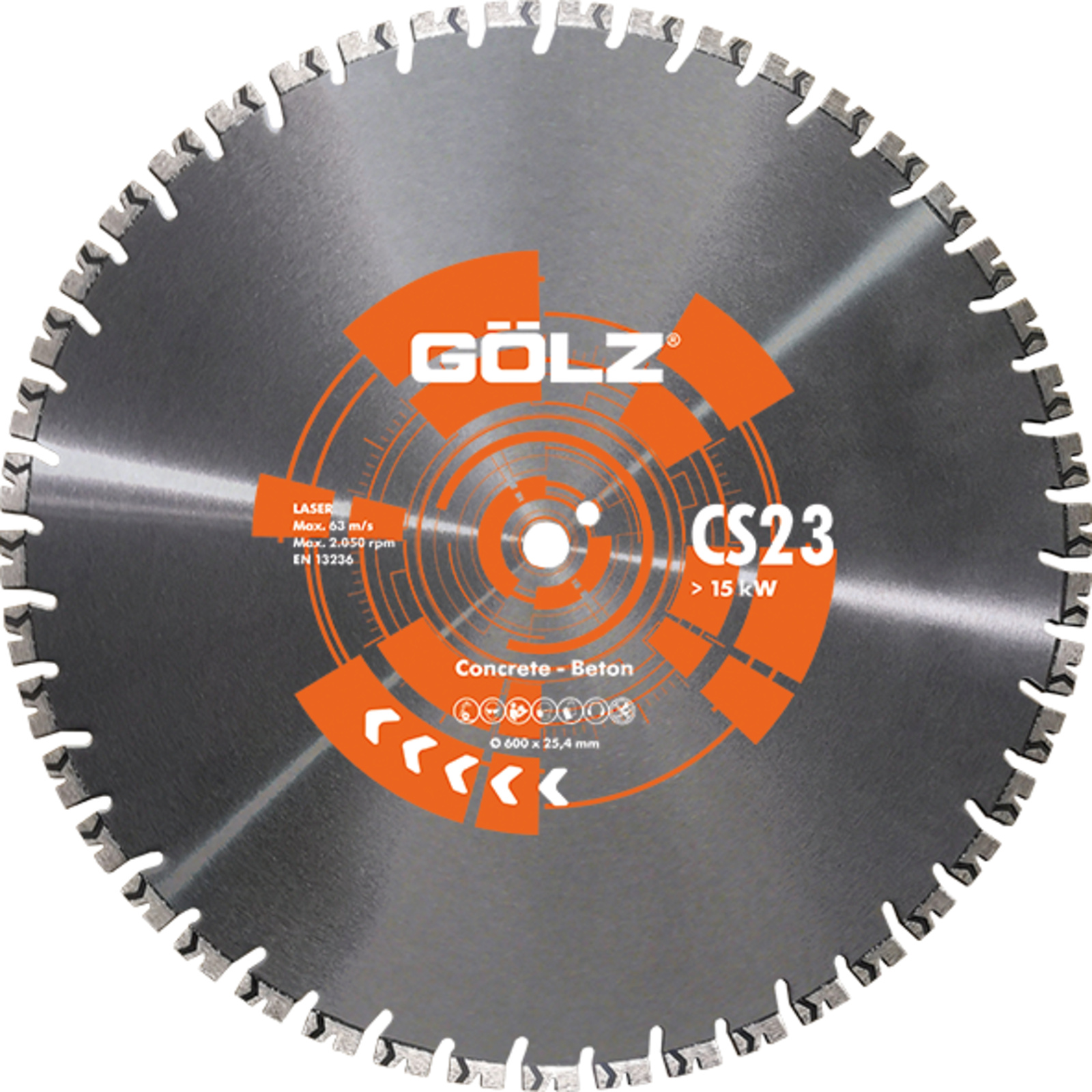 Disque diamant béton armé Ø1000 mm alésage 25,4 mm segments 14 mm CS23 GOLZ - CS231000