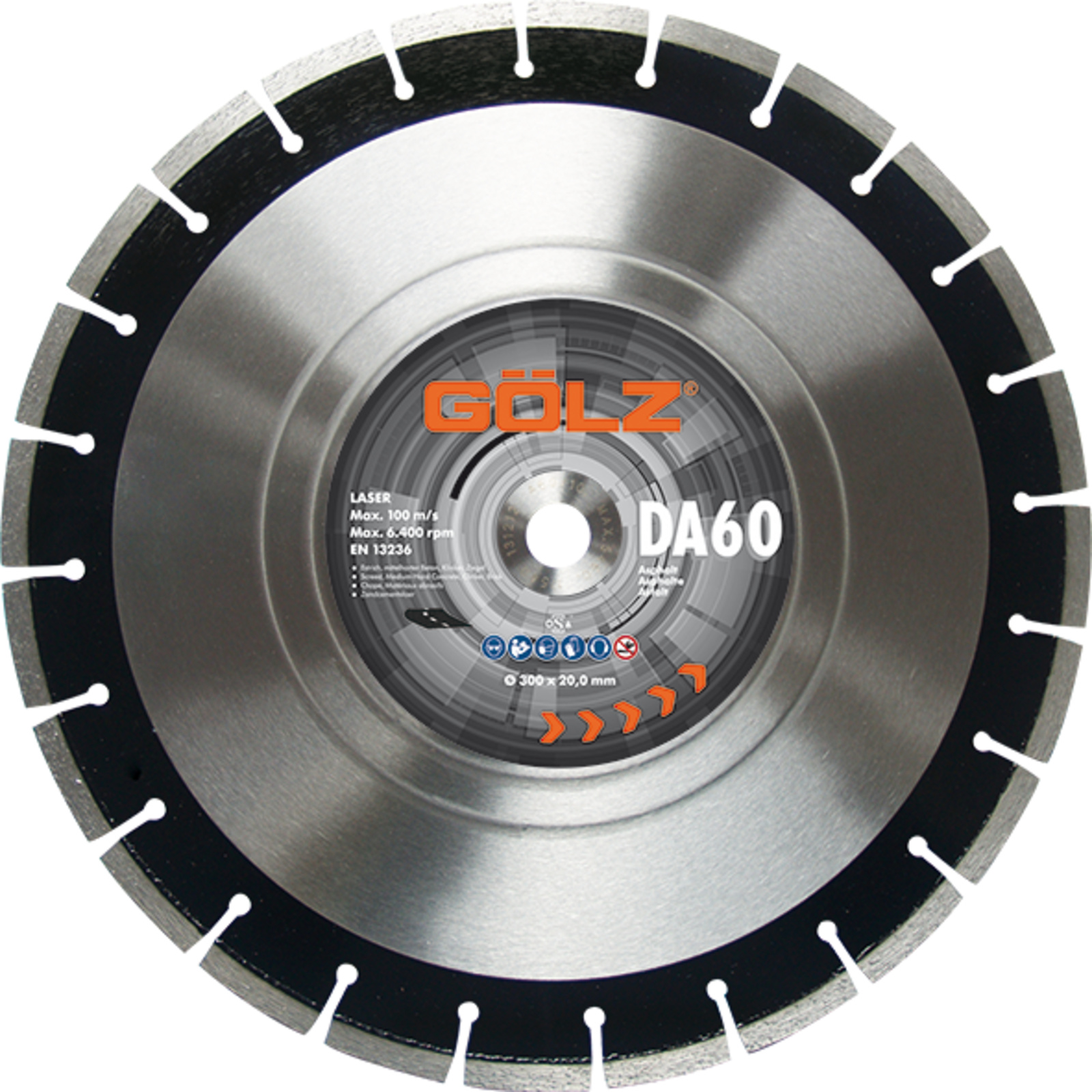 Disque diamant asphalte 400 mm alésage 20 mm 10 mm segments DA-60 GOLZ - DA6010400
