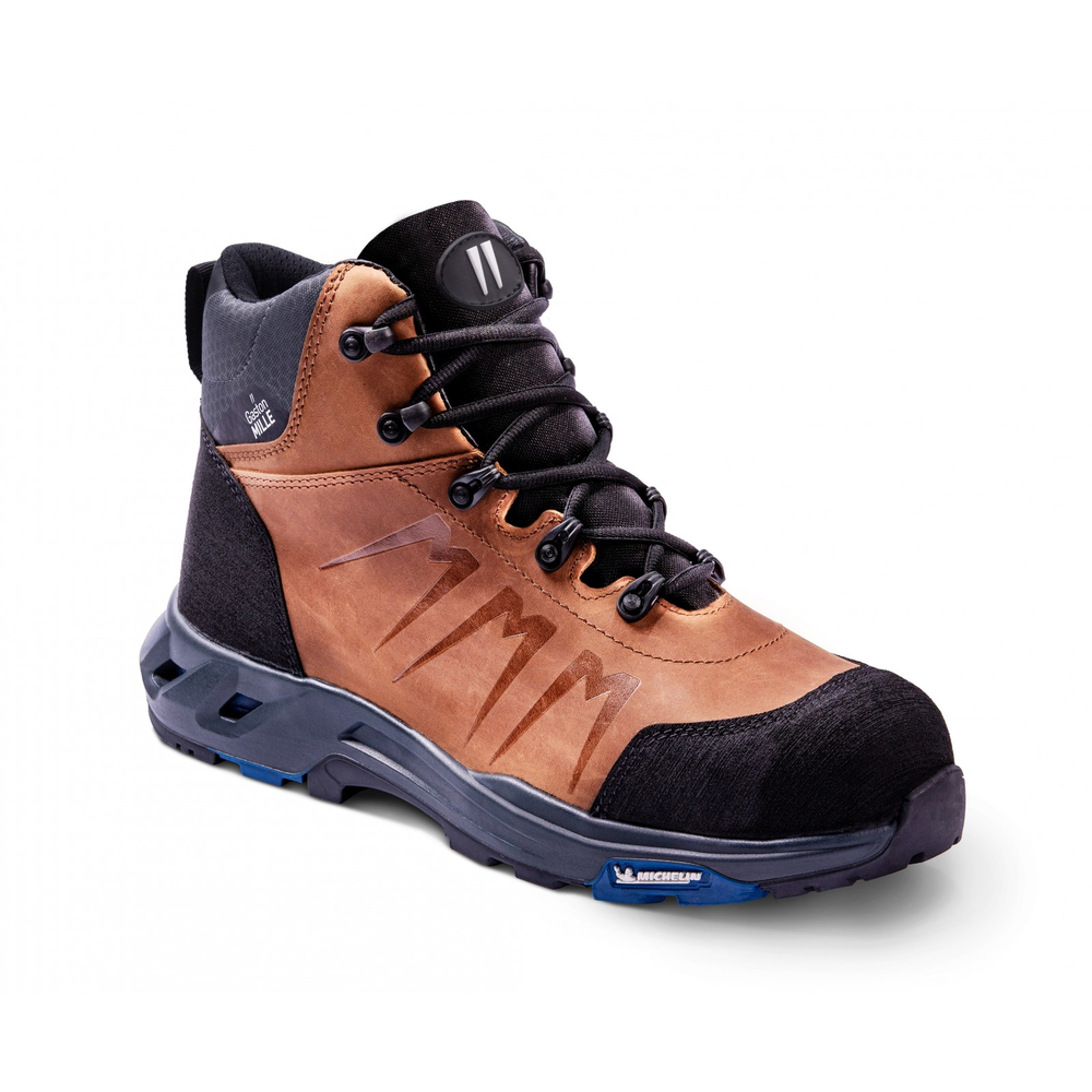 Baskets de sécurité haute marron Gaston mille top addict brown s3 ci hi hro src - ADHM3