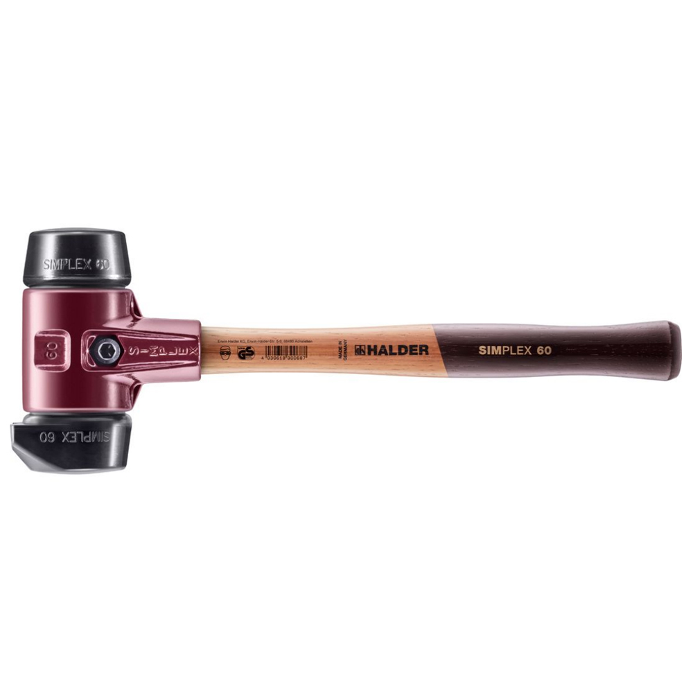 Maillet SIMPLEX boîtier fonte malléable renforcée manche fibre de verre diam 60 caoutchouc pied intégré - HALDER - 3722.260