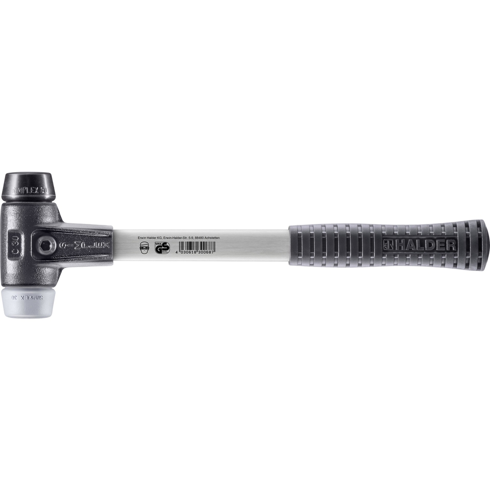 Maillet SIMPLEX avec boîtier en fonte malléable renforcée et manche en fibre de verre diam 30 - HALDER - 3723.030