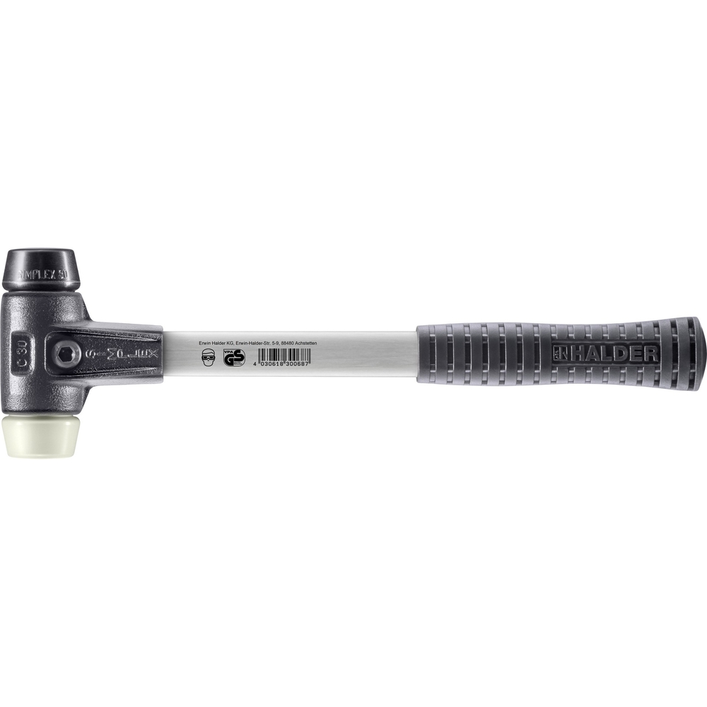 Maillet SIMPLEX avec boîtier en fonte malléable renforcée et manche en fibre de verre diam 30 - HALDER - 3728.030