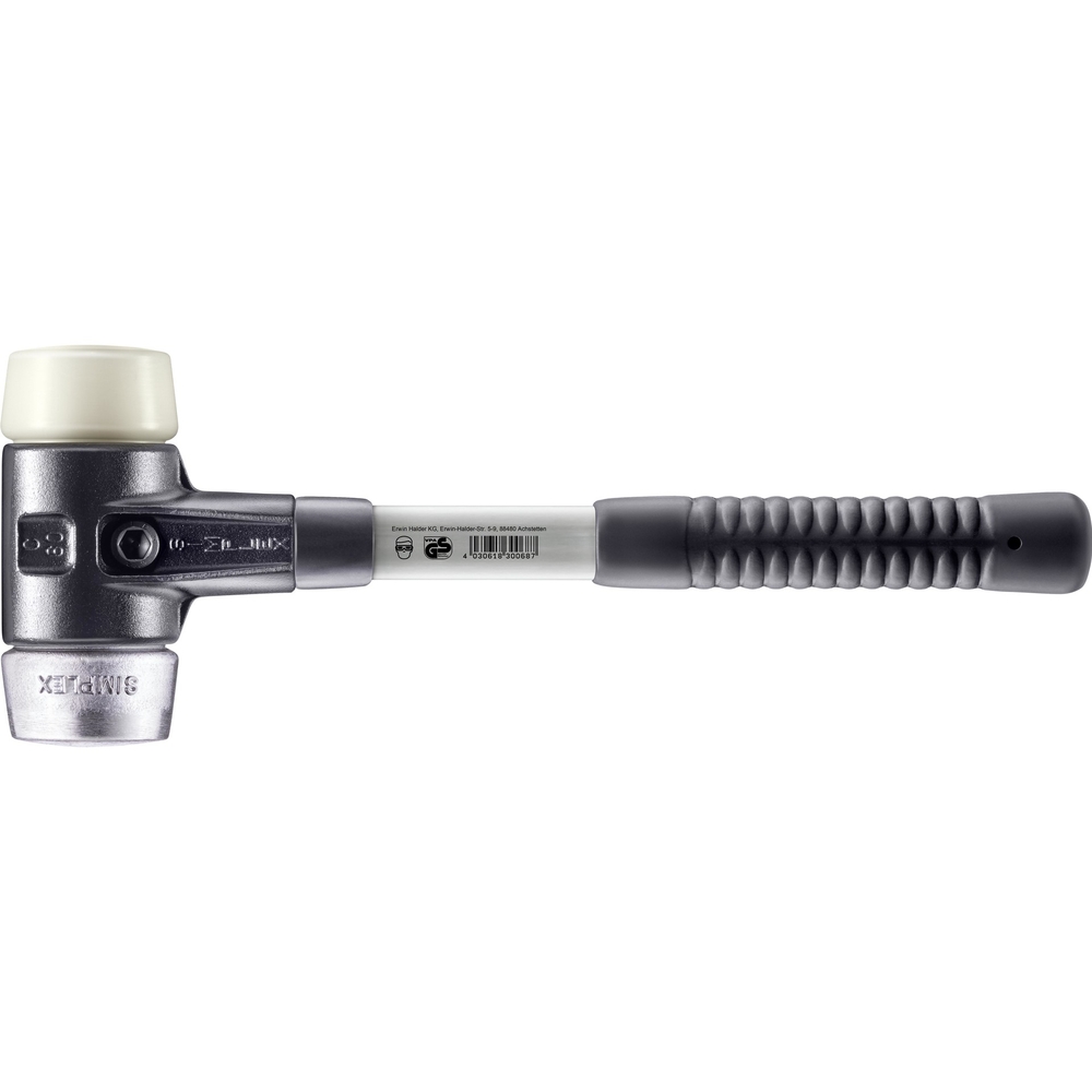 Maillet SIMPLEX boîtier fonte malléable renforcée manche fibre de verre diam 60 nylon métal doux - HALDER - 3789.060