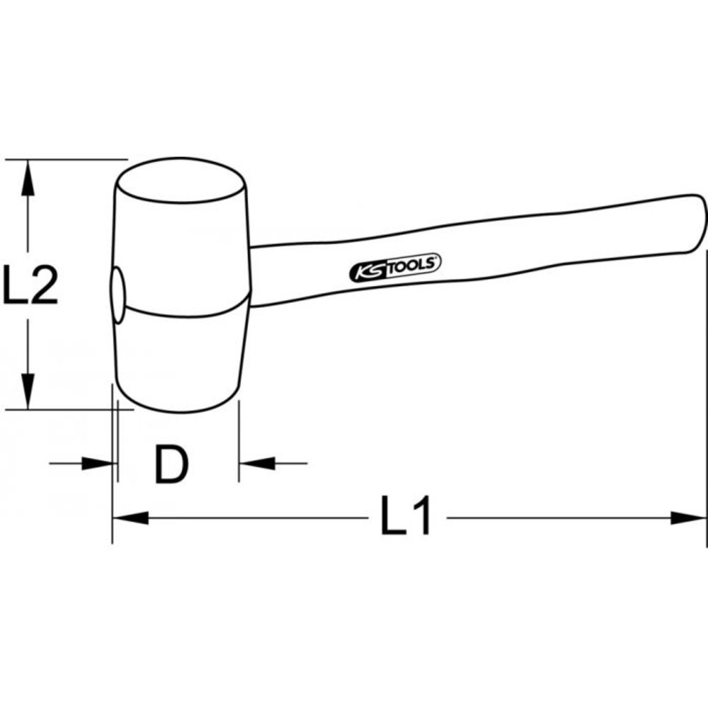 Maillet caoutchouc avec tête blanche 500g KS TOOLS - 140.1235