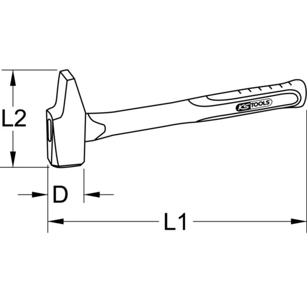 Marteau rivoir manche fibre 2,0kg KS TOOLS - 142.1201