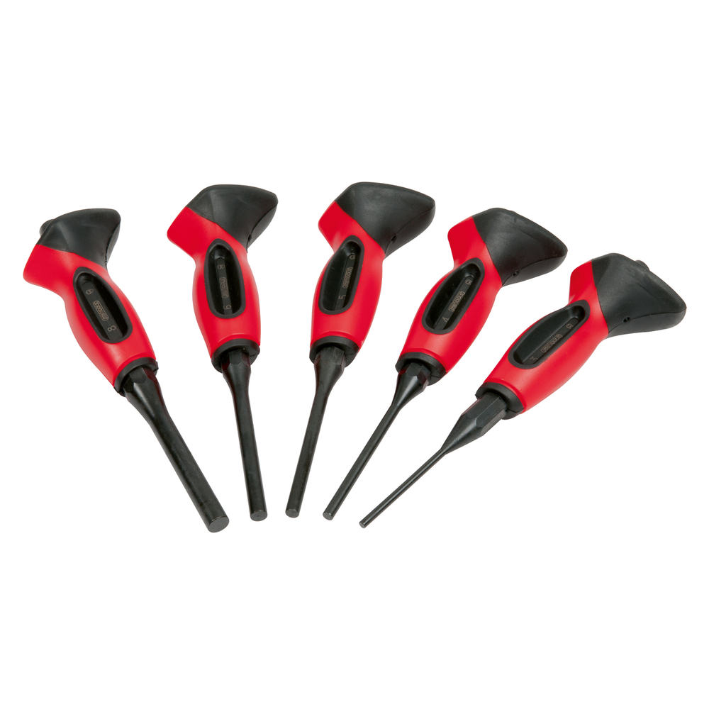 Jeu de chasses goupilles brunis avec poignée 5 pcs KS TOOLS - 156.0221