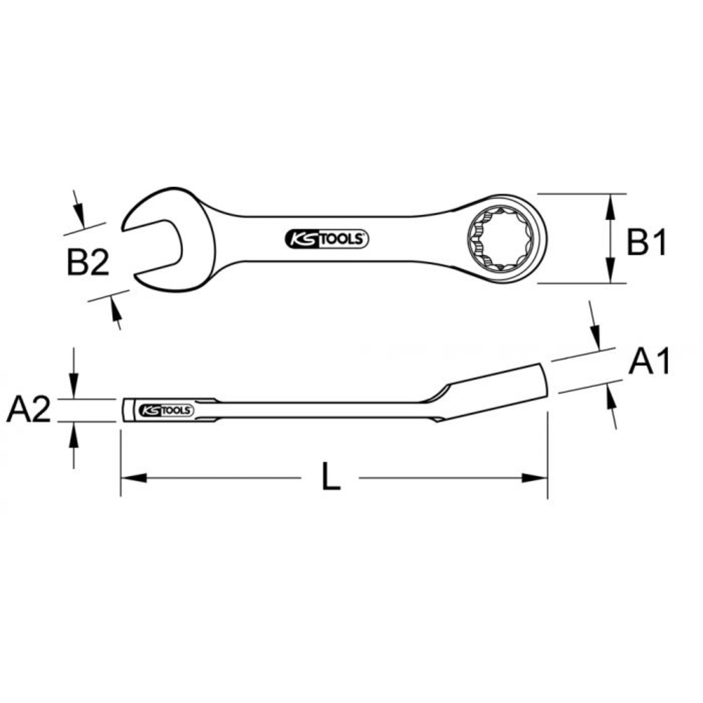 Clé mixte courte 8 mm KS TOOLS - 518.0007
