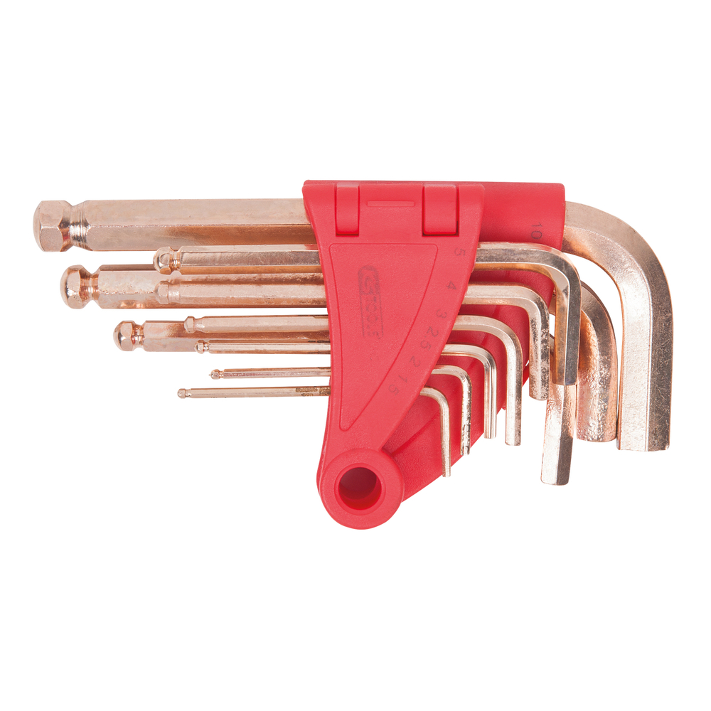Jeu de clés mâles tête sphérique sur support BRONZEplus 9 pièces KS TOOLS - 963.1518