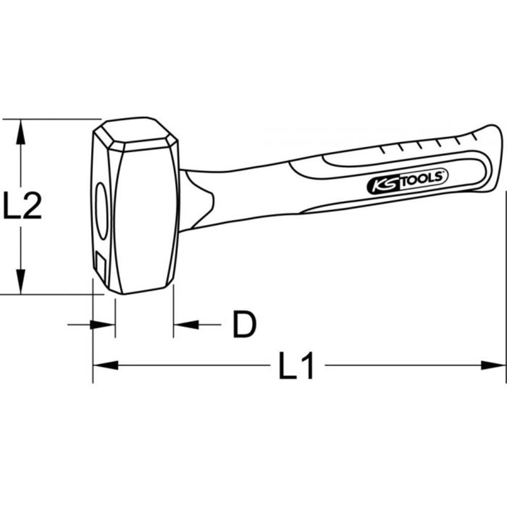Massette INOX manche fibre - 4500g KS TOOLS - 964.2008