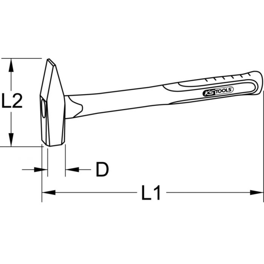 Marteau de mécanicien INOX manche en fibre 3000 g KS TOOLS - 964.2045