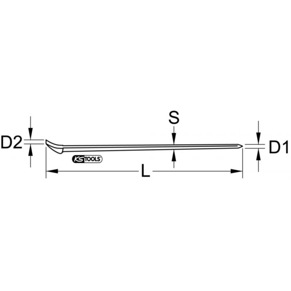 Barre à mine INOX diamètre 30 mm - 1500 mm KS TOOLS - 964.3218