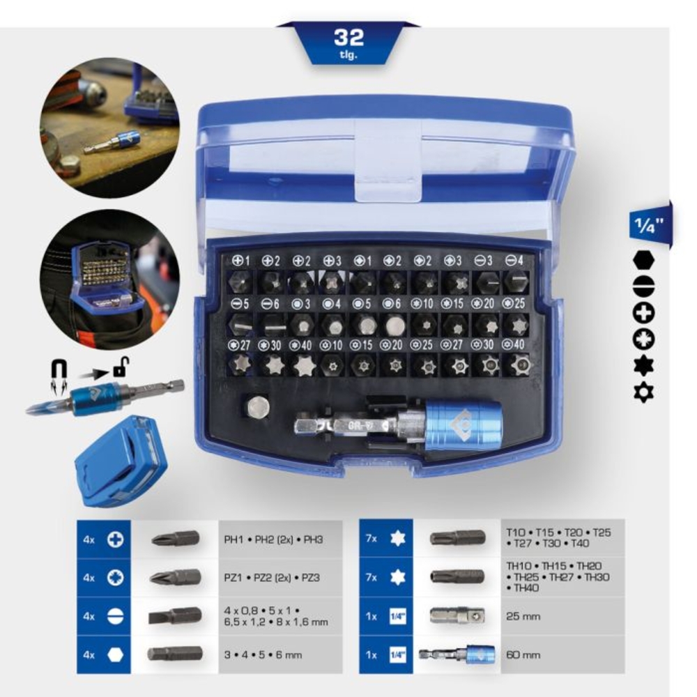 Jeu d'embouts de vissage 32 pcs BRILLIANT TOOLS - KS TOOLS - BT053032
