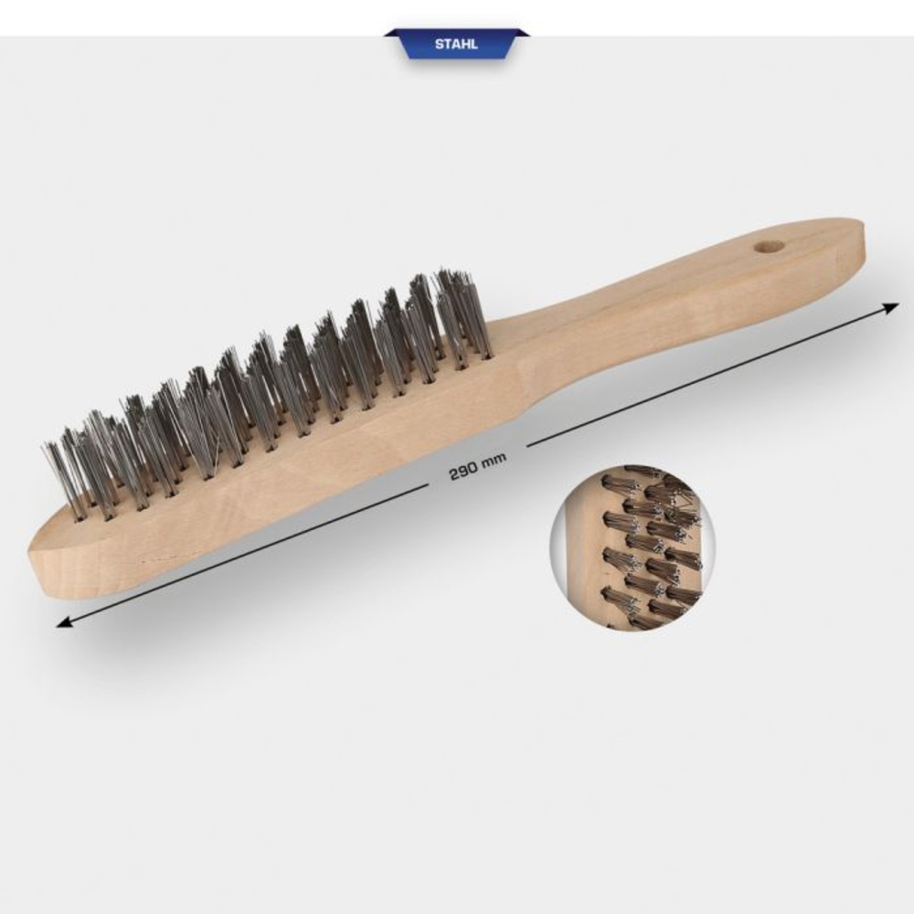 Brosse métallique acier à 4 rangées L290mm BRILLIANT TOOLS - KS TOOLS - BT706002