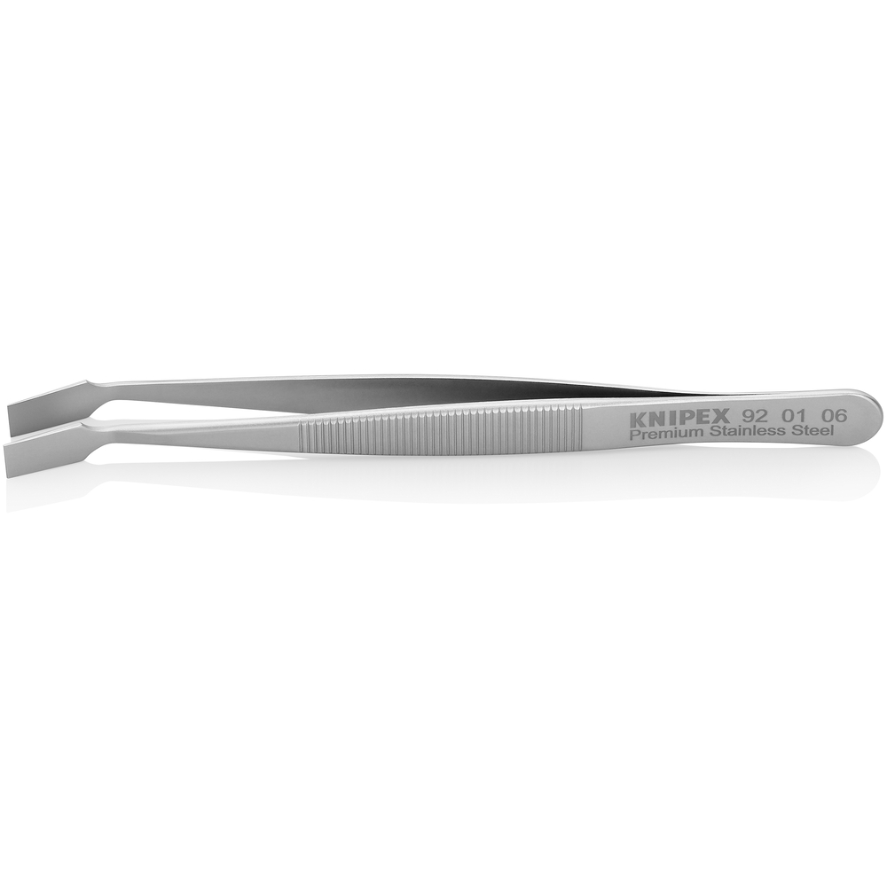Pince brucelle inox 120mm lisse rectangulaire coudée KNIPEX - 920106