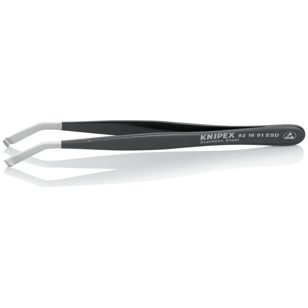 Pince brucelle inox de positionnement 120mm ESD coudée à 35° KNIPEX - 921601ESD