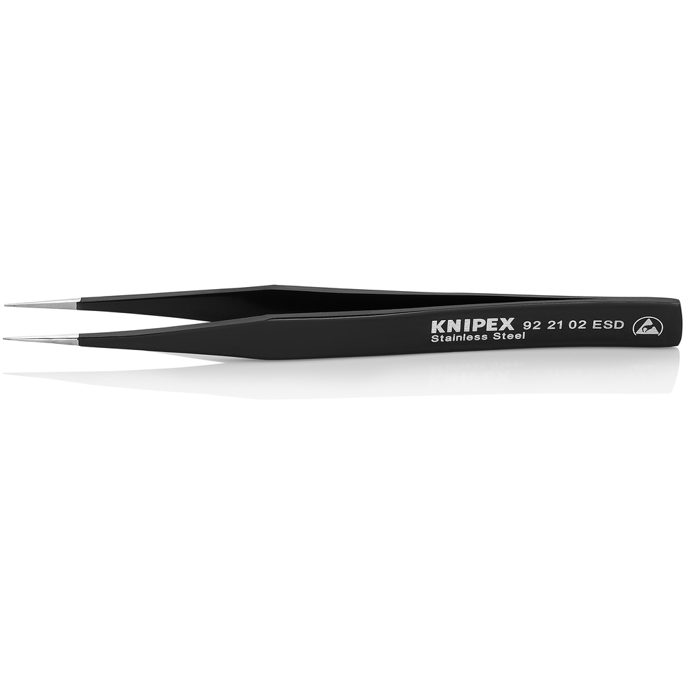 Pince brucelle inox 110mm lisse extra-fine ESD KNIPEX - 922102ESD