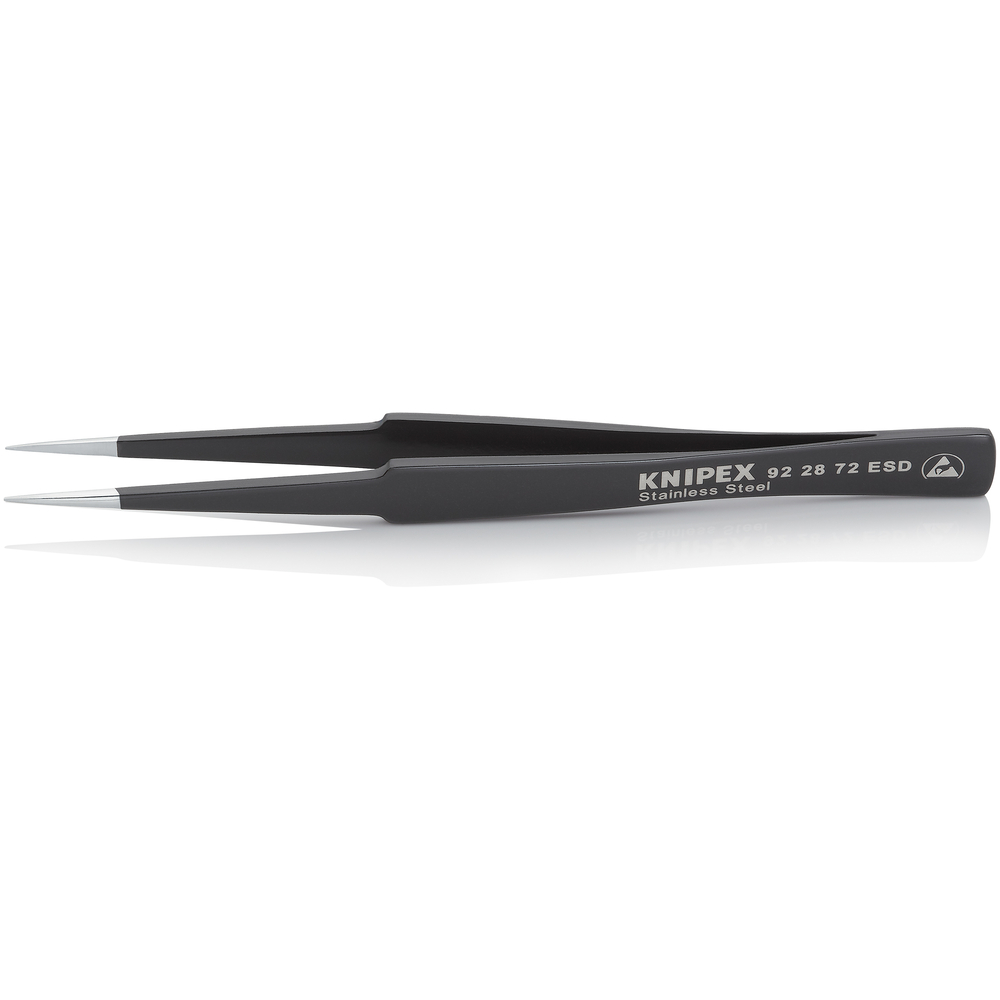 Brucelle de précision 135mm droite ESD Ultrafine - Acier inox antimagnétique KNIPEX - 922872ESD