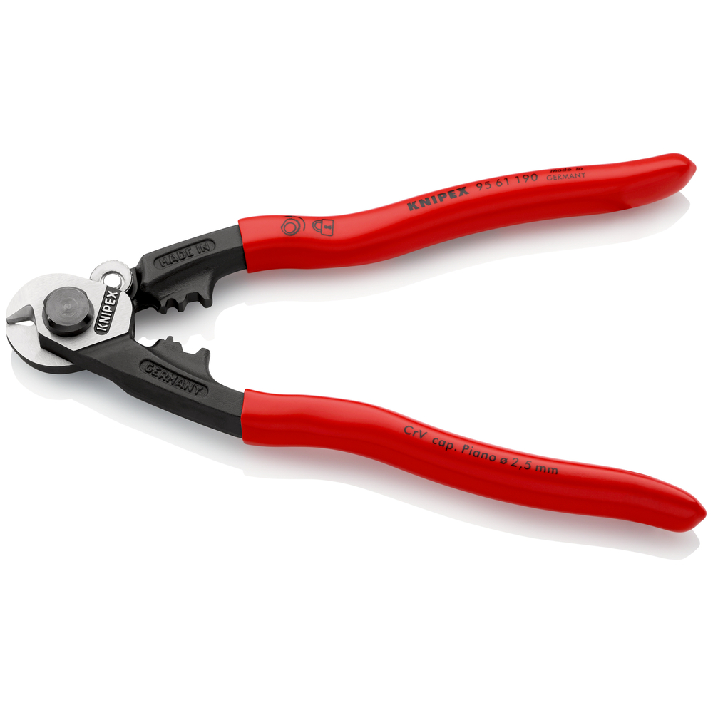 Coupe-câbles acier sertit embouts et capuchons de manière conforme - KNIPEX - 9561190