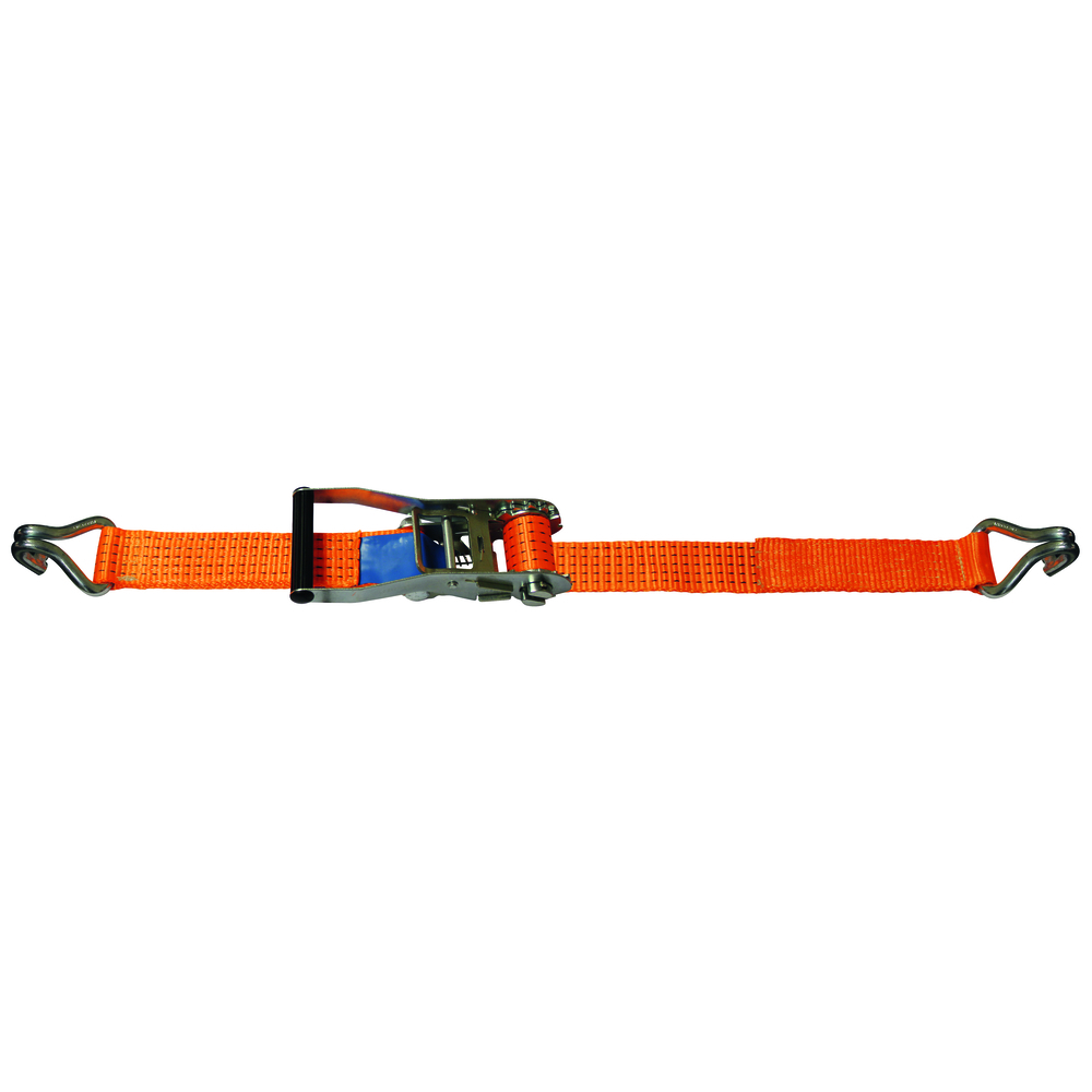Sangle d'arrimage 50 mm tmu 2500 kg orange 2 crochets doubles lg. 10 m LEVAC - 4570A10