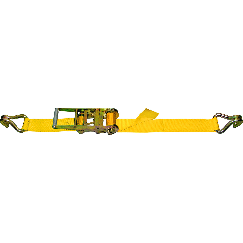 Sangle d'arrimage larg. 75 mm lc 5000/10000 dan 2 croc.dbl jaune long 10 m LEVAC - 4571A10