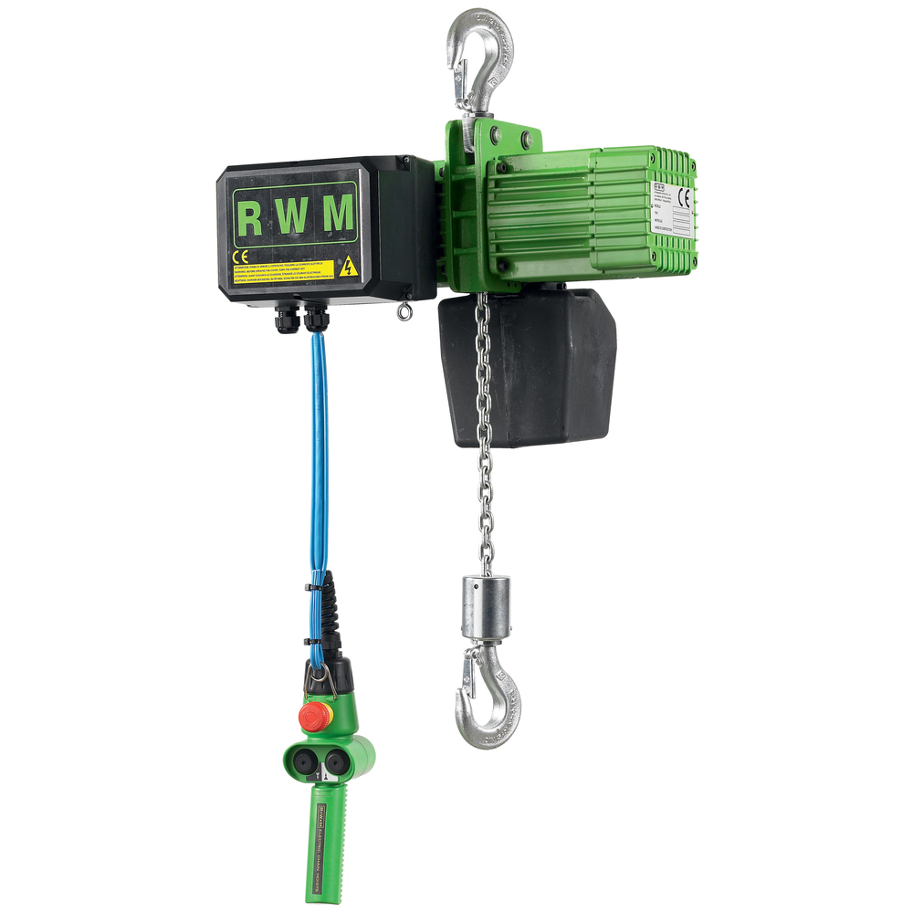 Palan électrique a crochet 500 kg 1 brin vitesse 4 m/mn levée 3 m RWM - 6053C4F