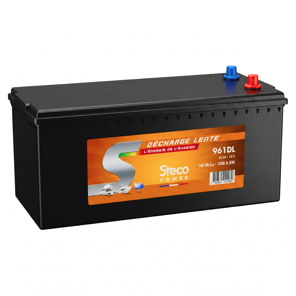 Batterie 12V 180 Ah (20h) 512x223x220 mm décharge lente stecopower - 961dl