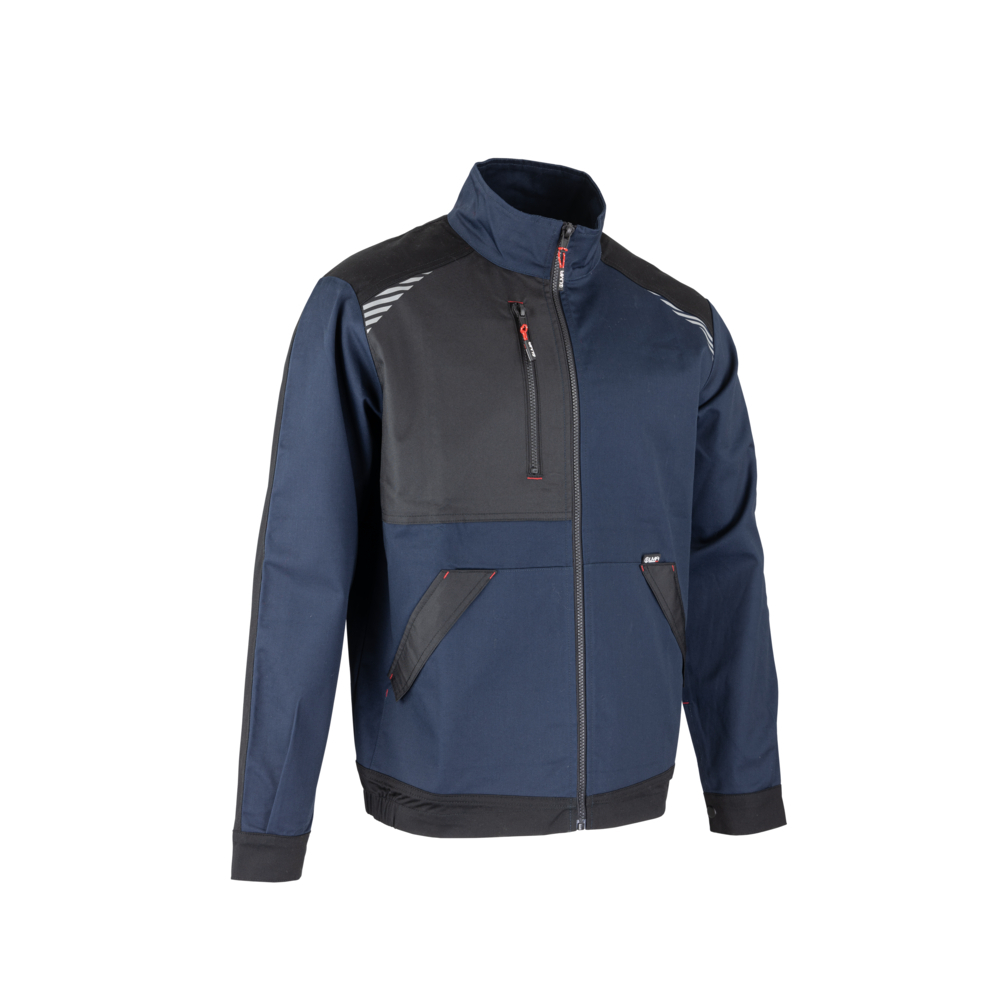 Veste zippée bicolore TYPHON BLEU FONCÉ NOIR - LMA LEBEURRE - 2344