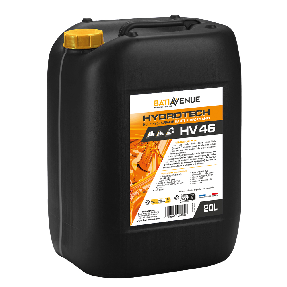 Huile hydraulique HV 46 - Bidon 20L