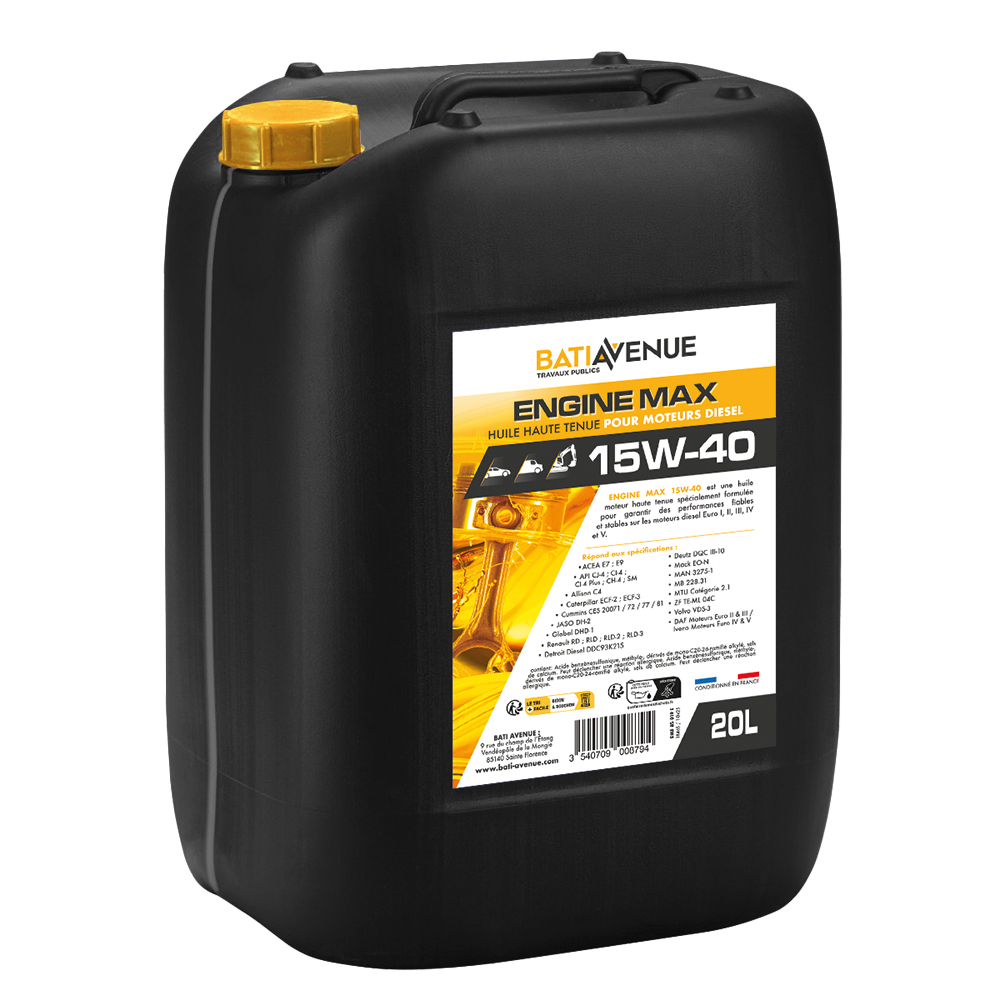 Huile moteur 15W40 - Bidon de 20L