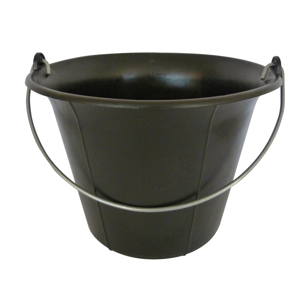 SEAU 11L NOIR PLASTIQUE FOND PLAT ANSE 5,3 MM MONDELIN - 341080