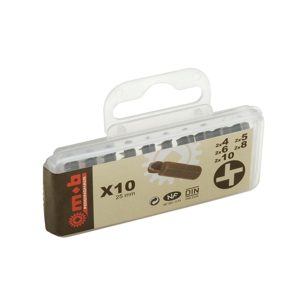 BOITE 10 EMBOUTS NUS 1/4 TORQ SET NO1 MOB - 919K011401