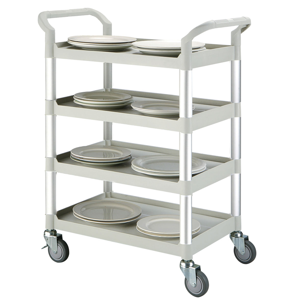 Chariot petit modèle MATADOR 808I-3, 4 plateaux, gris/blanc - 12511