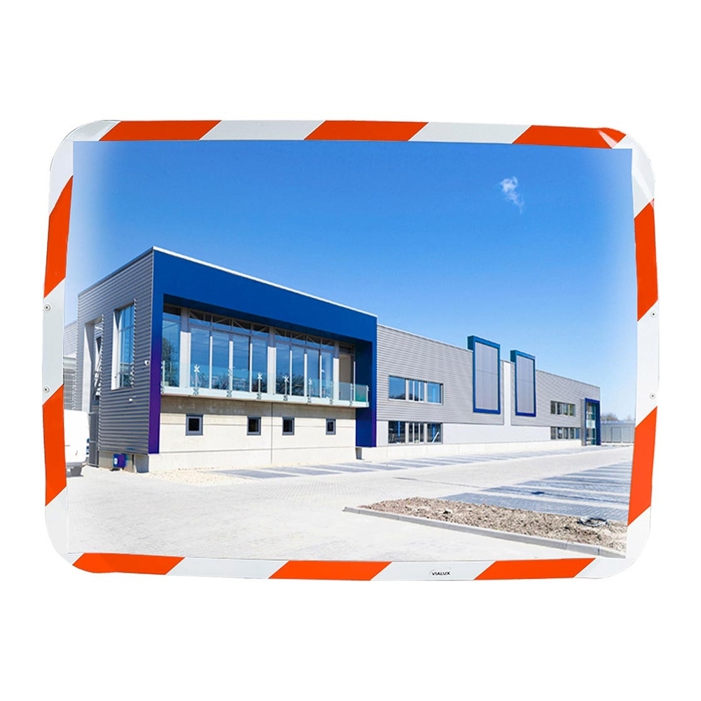 Miroir contour rouge et blanc Ecomir Optique 740x540mm - Cadre 800x600mm - Ecomir - VIALUX - 656