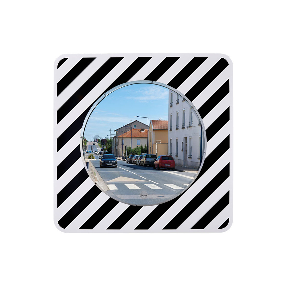 Miroir d'agglomération qualité Inox Optique Ø600mm - Cadre 930x930mm - Inox - VIALUX - 866