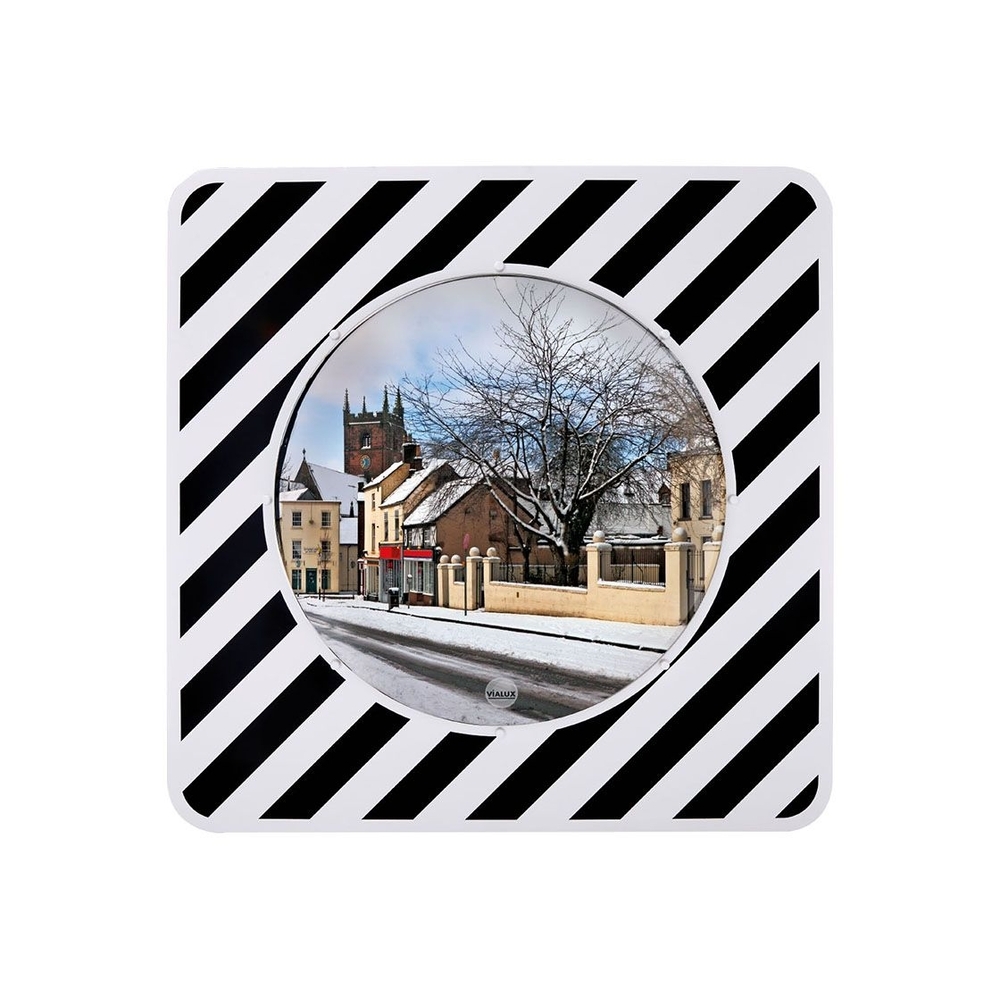 Miroir d'agglomération qualité Inox Anti-givre - Anti-buée Optique Ø600mm - Cadre 930x930mm - Inox - Anti-givre-anti-buée - VIALUX - 866AB