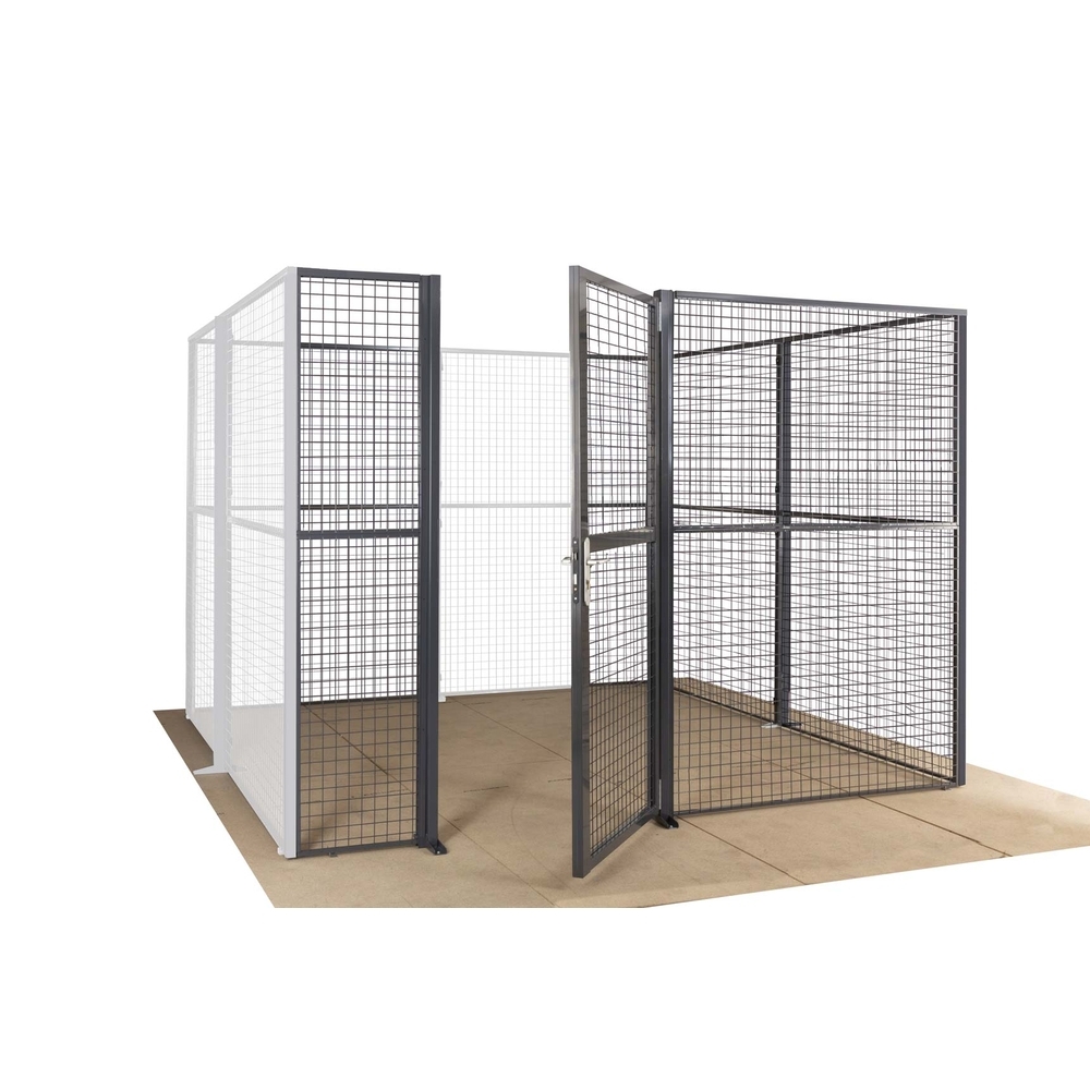 Box grillagé - structure peinte 2200x3000x3000mm 2 faces avec 1 porte - MANORGA - ZYBOXGRILL2P30301