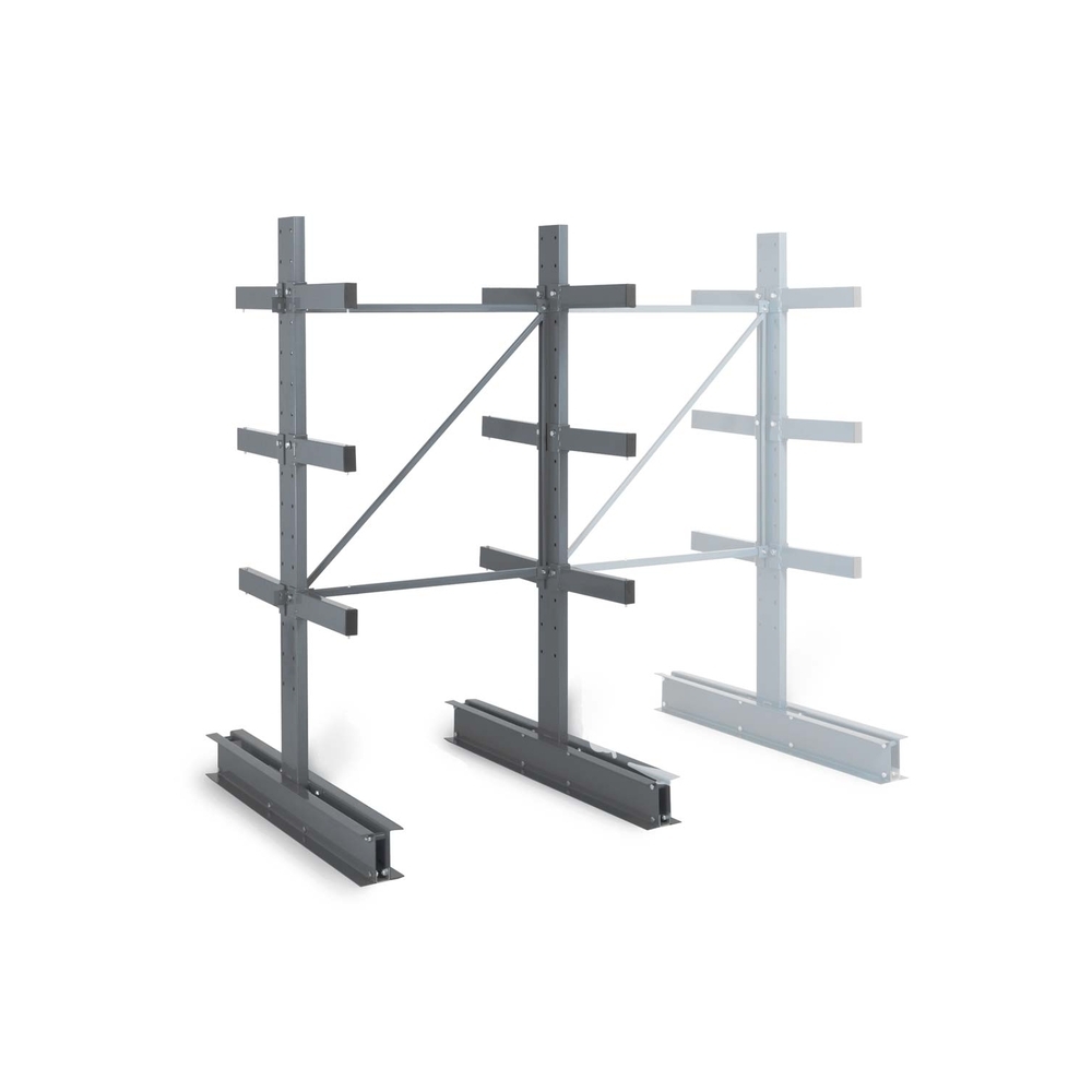 Rayonnage Cantilever léger double face - Kit départ H 2000xL 1500xP 600mm 3 niv - MANORGA - ZFCANTILGDF1560D1