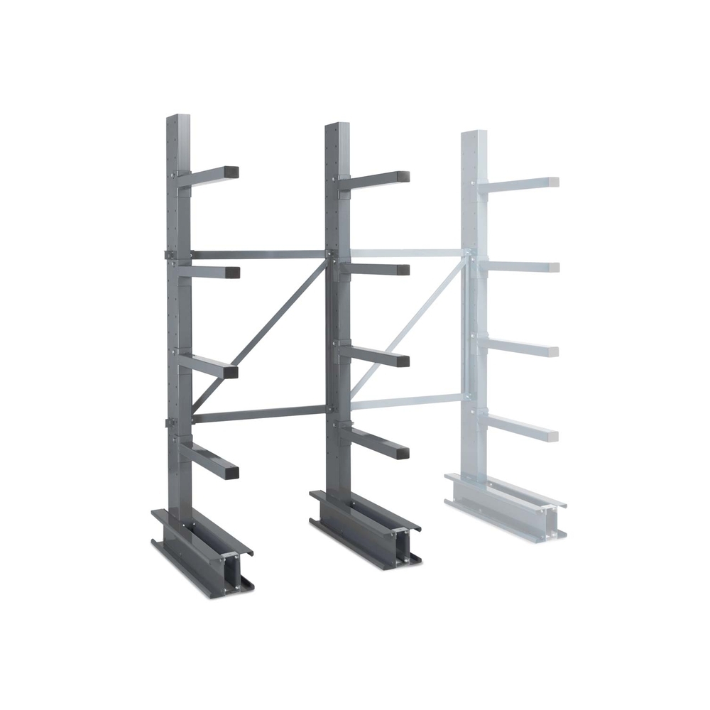 Rayonnage Cantilever lourd simple face - Kit départ H 2500xL 1250xP 1200mm 4 niv - MANORGA - ZFCANTIMLSF1212D1