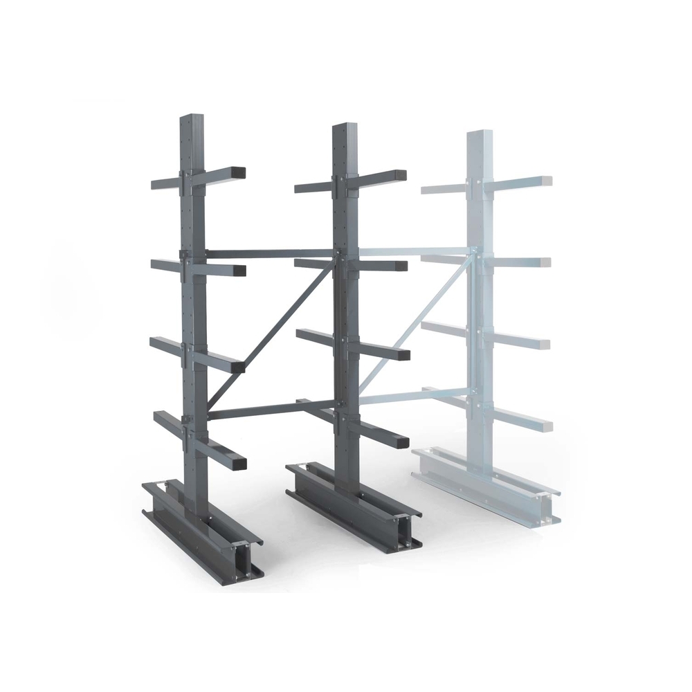 Rayonnage Cantilever lourd double face - Kit départ H 2500xL 1250xP 700mm 4 niv - MANORGA - ZFCANTIMLDF1270D1