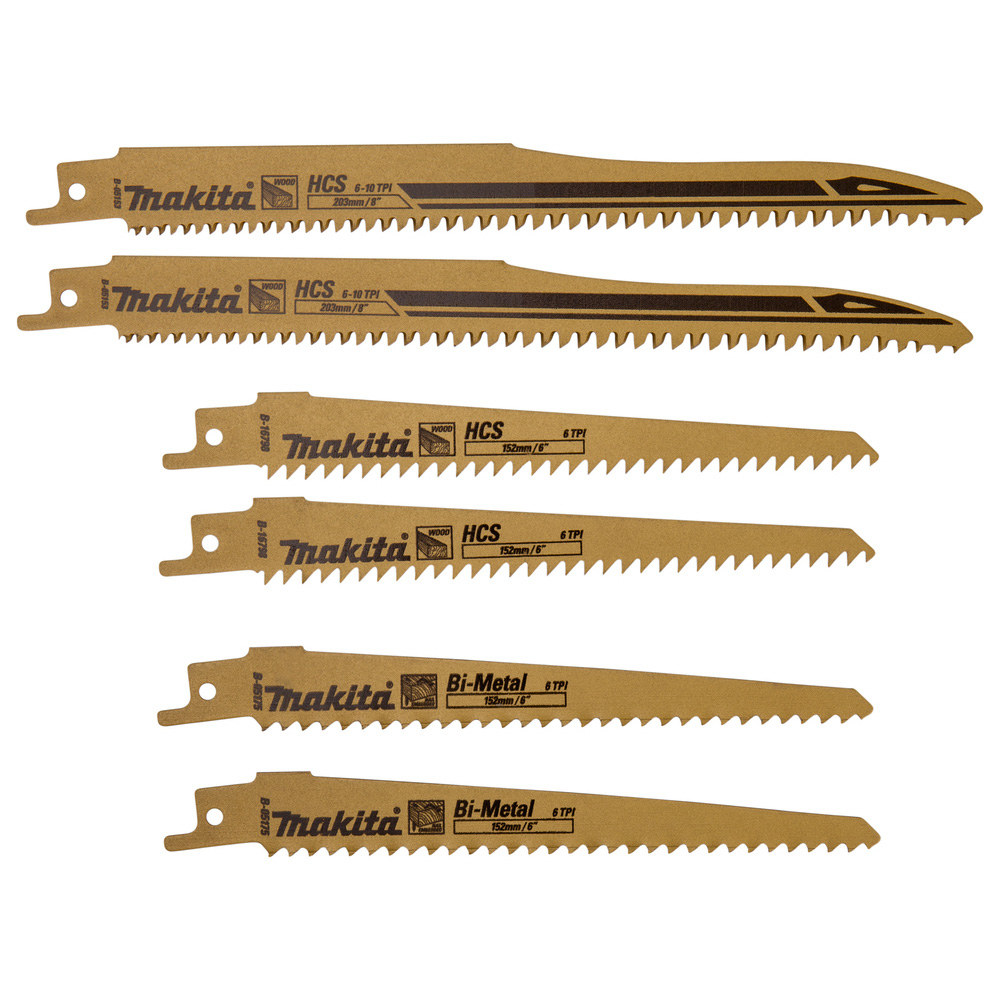 PACK 6 LAMES BOIS SCIE RECIPRO - MAKITA - B-44432
