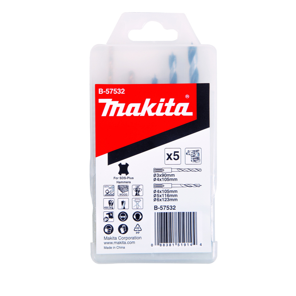 COFFRET 5 FORETS SDS-PLUS MAKITA - B57532