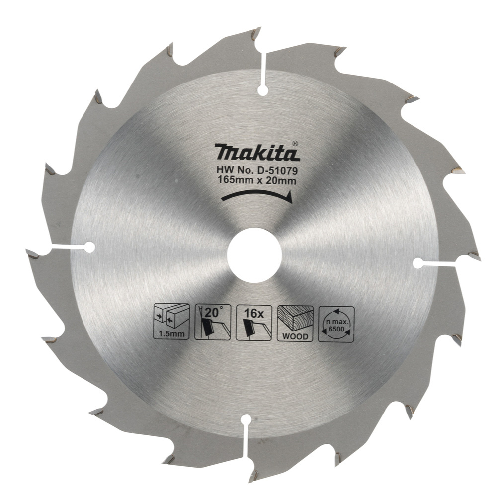 T.C.T.SAW BLADE 165X20X16T MAKITA - D51079