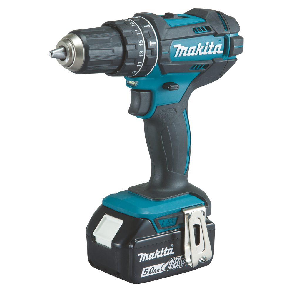 Perceuse visseuse percussion sans fil 18 V 2 batteries 5 Ah 13 mm - MAKITA - DHP482RTJ