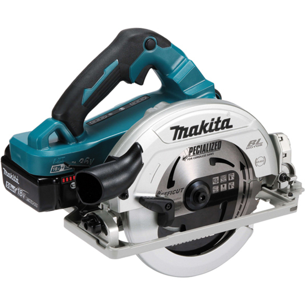 Scie circulaire 36 V => 2 x 18 V Li-Ion BL1850B Diam. 190 mm - MAKITA - DHS783T2JU
