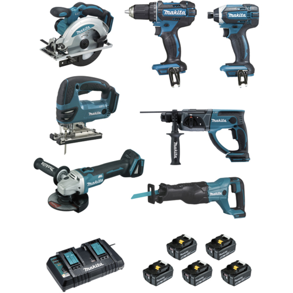 Pack 7 machines 18V 5 batteries 5 Ah DLX7013PT1 MAKITA - DLX7013PT1