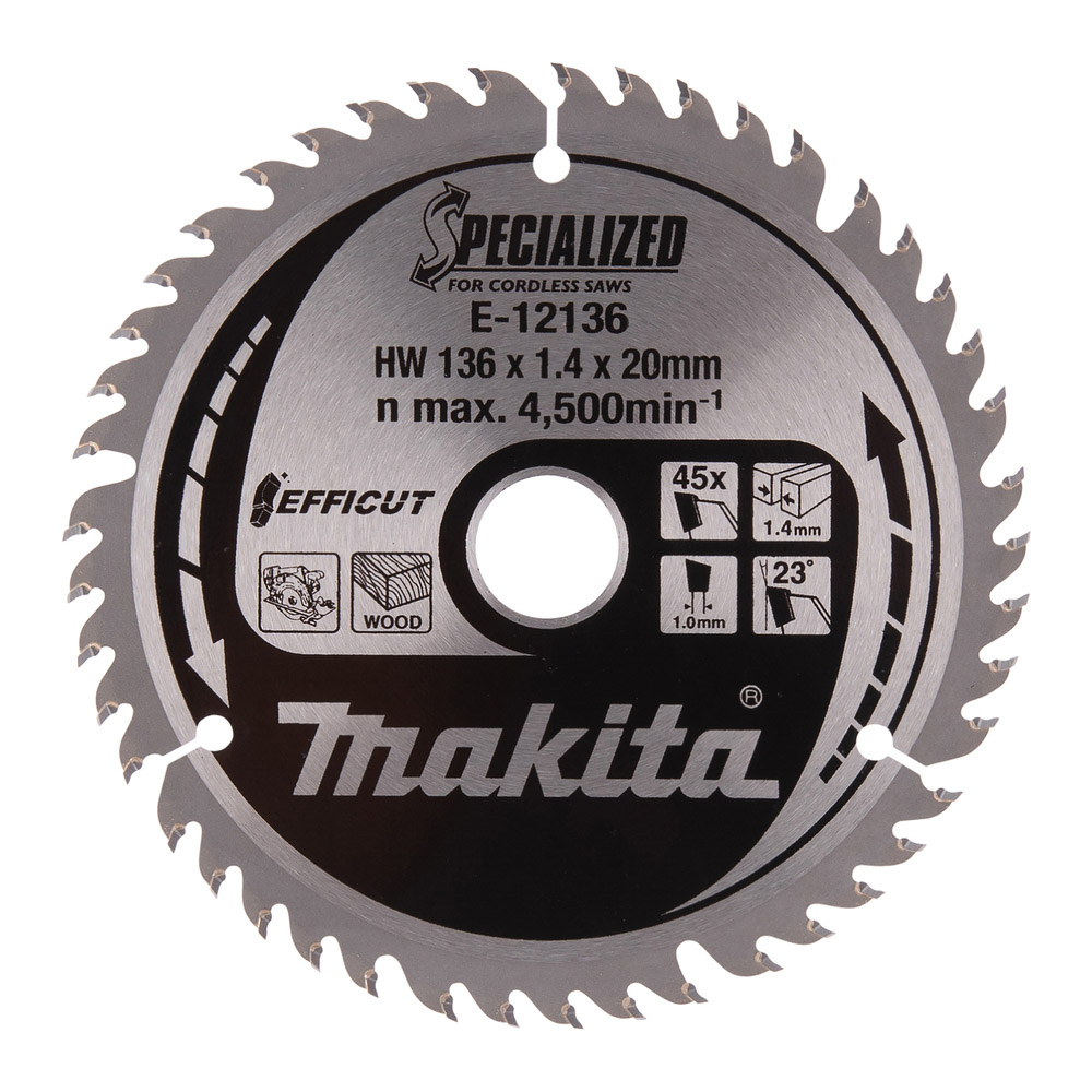LAME CARBURE EFFICUT 136x20x45T - MAKITA - E-12136