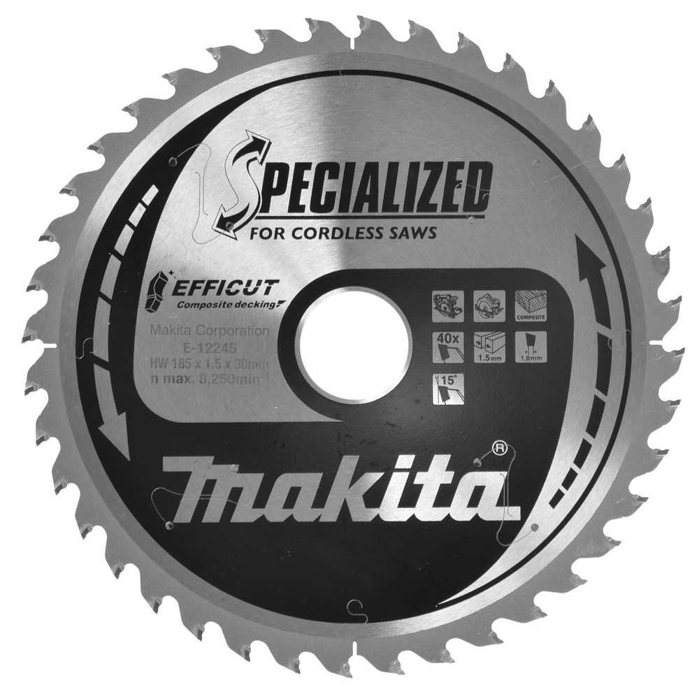 LAME CIRC EFFICUT BOIS COMPOSITE 185x30MM 40D - MAKITA - E-12245