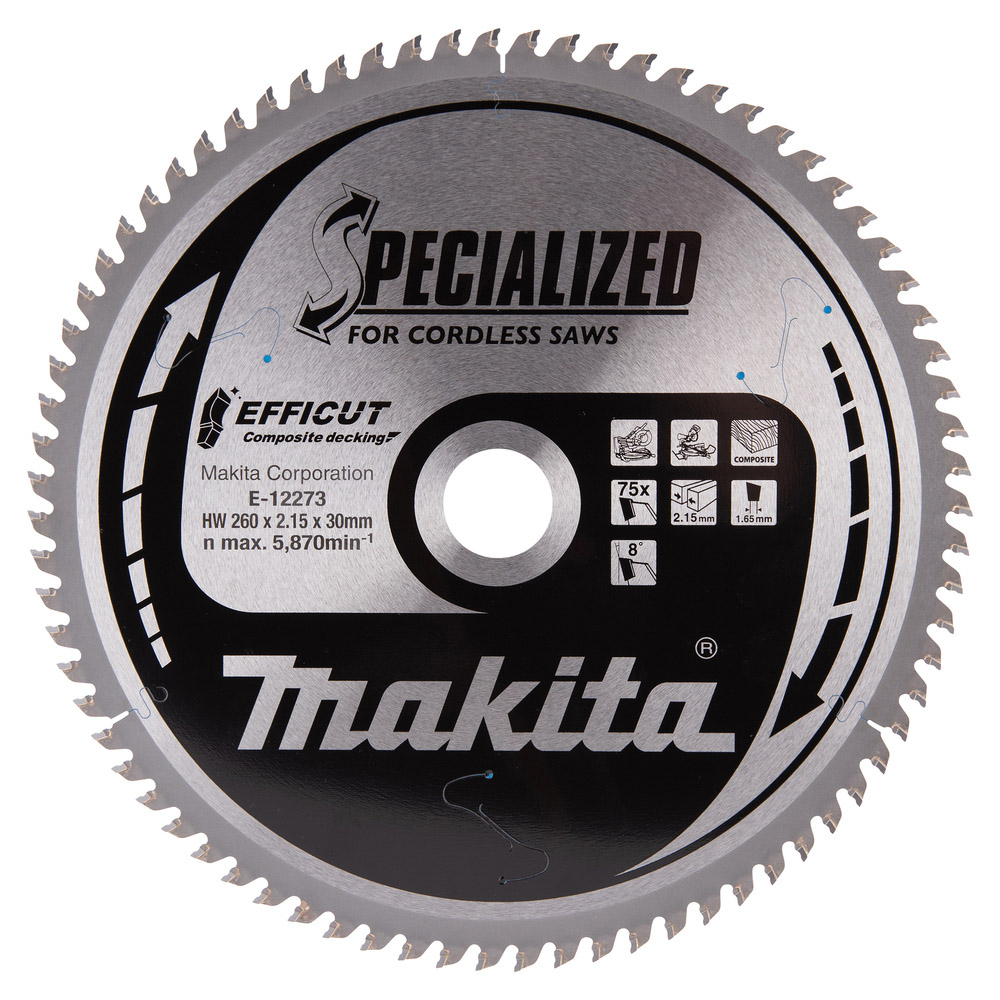 LAME CIRC EFFICUT BOIS COMPOSITE 260x30MM 75D - MAKITA - E-12273