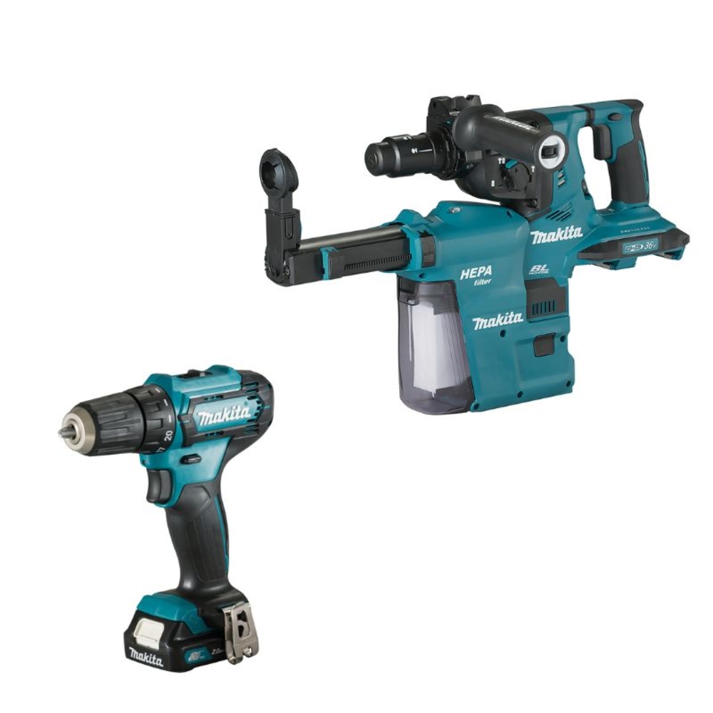 Pack avec perceuse visseuse 12 V - CXT et perfo-burineur SDS - MAKITA - LOT0214
