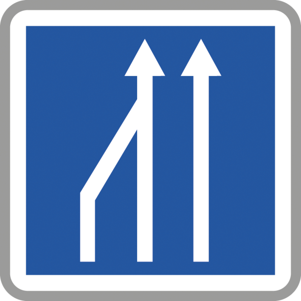 Panneau carré Réduction voies route séparées 700 ECOLIGN C28ex2 cl1 - NADIA SIGNALISATION - CAR700E1C28ex2